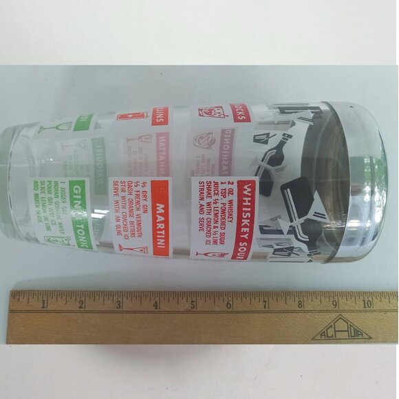 Mid-Century Cocktail Shaker Mixer By Hazel Atlas With 12 Recipes 1950's VTG 9" - Picture 4 of 14